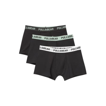 Pull&Bear Pull&Bear Boxershorts grijs / lichtgroen / zwart / wit