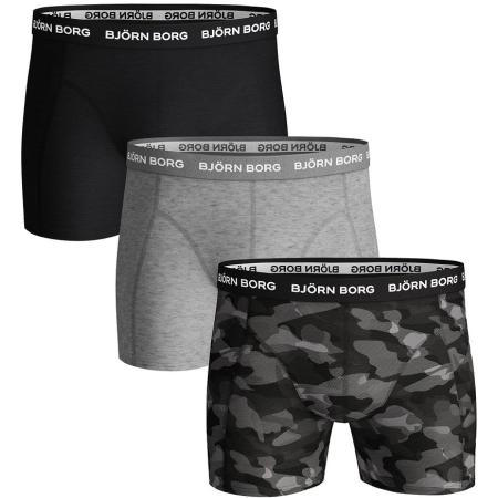 Bjorn Borg Cotton Stretch Boxers 3Pack Zwart Grijs