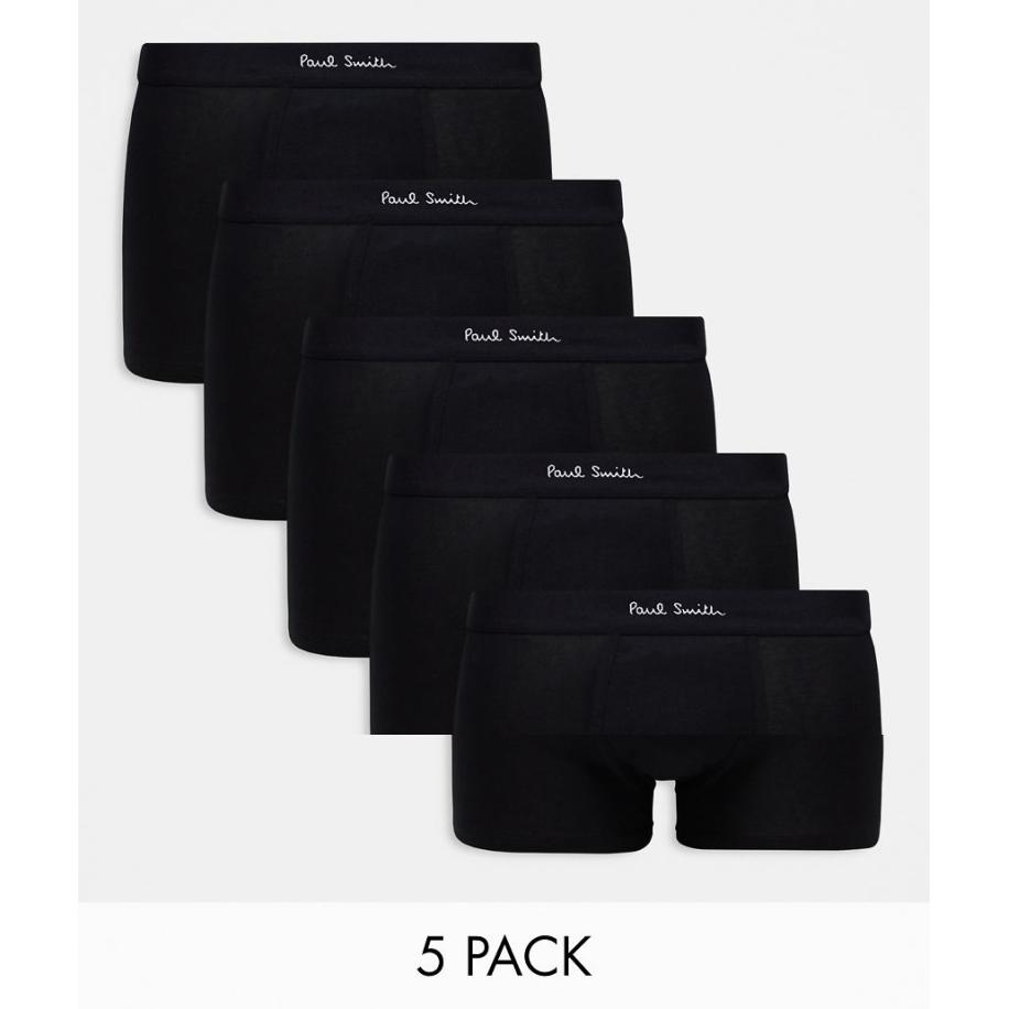 Paul Smith - Set van 5 boxershorts in zwart met logo op de tailleband Zwart