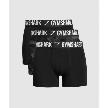 Gymshark Boxer Brief 3PK Black/Graphite Grey