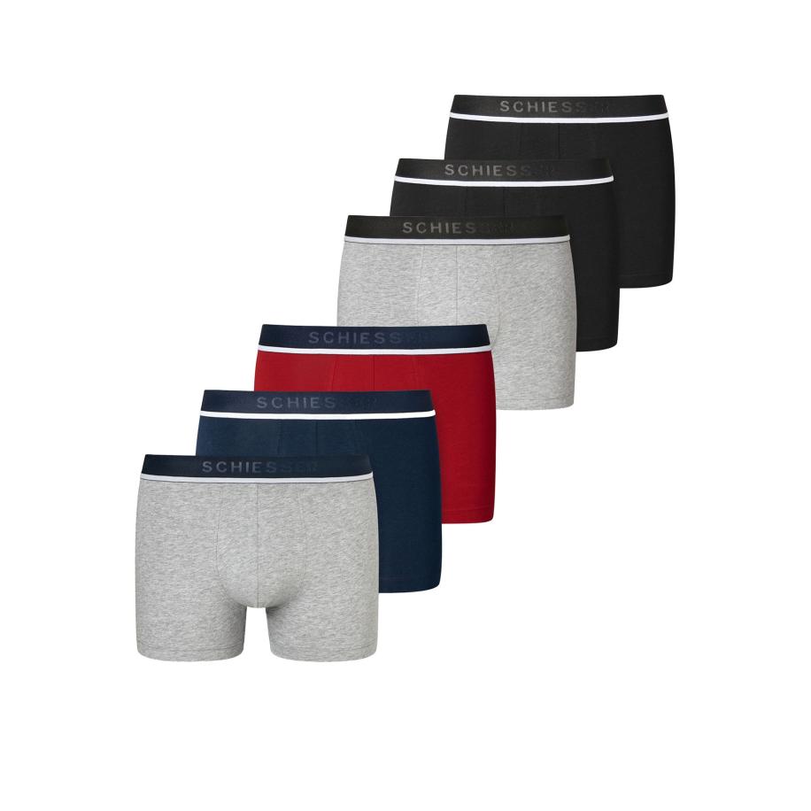 SCHIESSER Boxershorts 95/5 navy / grijs / rood / wit Multicolor