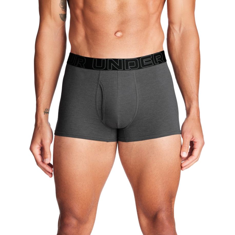 Under Armour Performance Cotton Boxerjock® Herenondergoed 8 cm - Set van 3 Castlerock Full Heather / Rood / Castlerock XXL Grijs