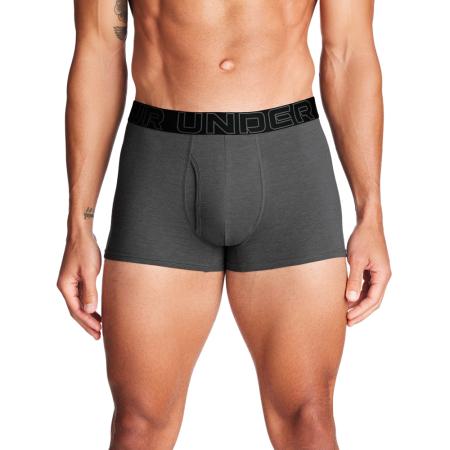 Under Armour Performance Cotton Boxerjock® Herenondergoed 8 cm - Set van 3 Castlerock Full Heather / Rood / Castlerock XXL