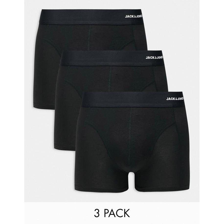 Jack & Jones - Set van 3 boxershort in bamboe zwart Zwart