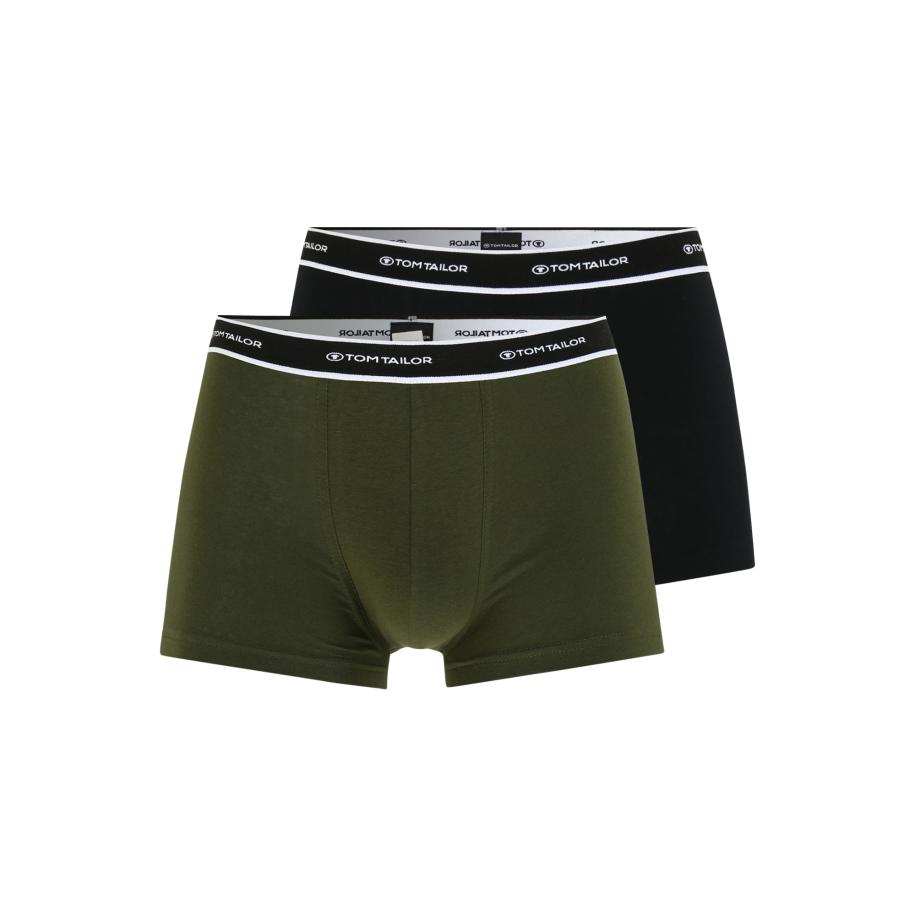 TOM TAILOR Boxershorts kaki / zwart / wit Groen