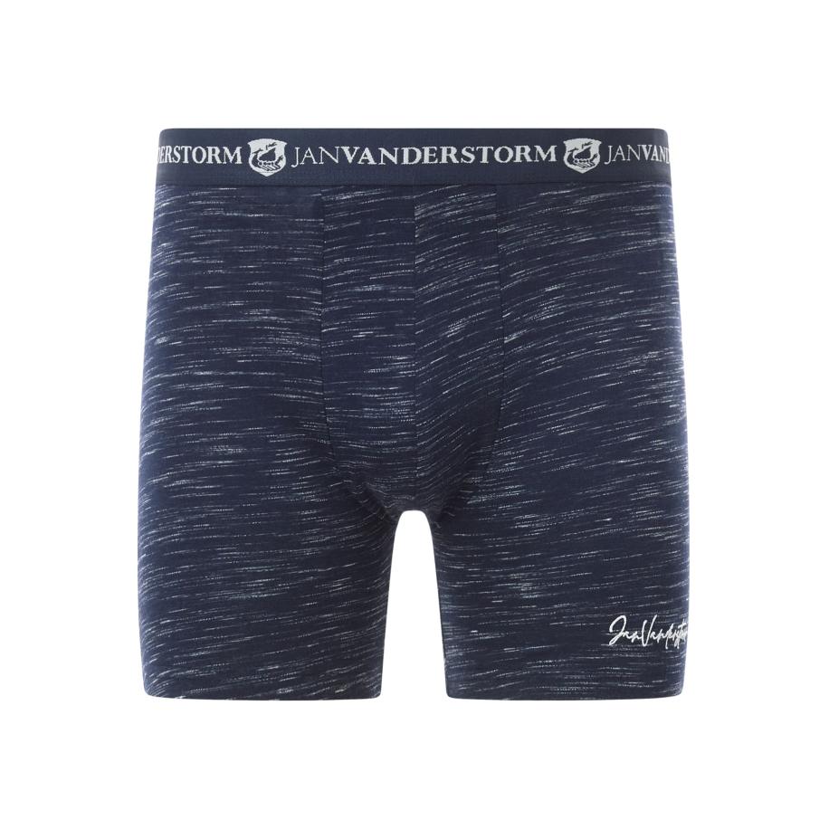Jan Vanderstorm Boxershorts donkerblauw, Bedrukt Blauw