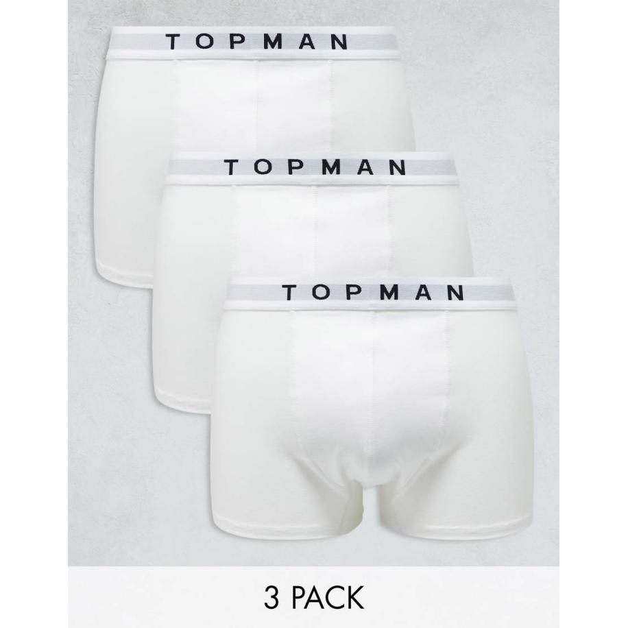 Topman - Set van 3 boxershorts in wit met witte tailleband-Veelkleurig Multicolor