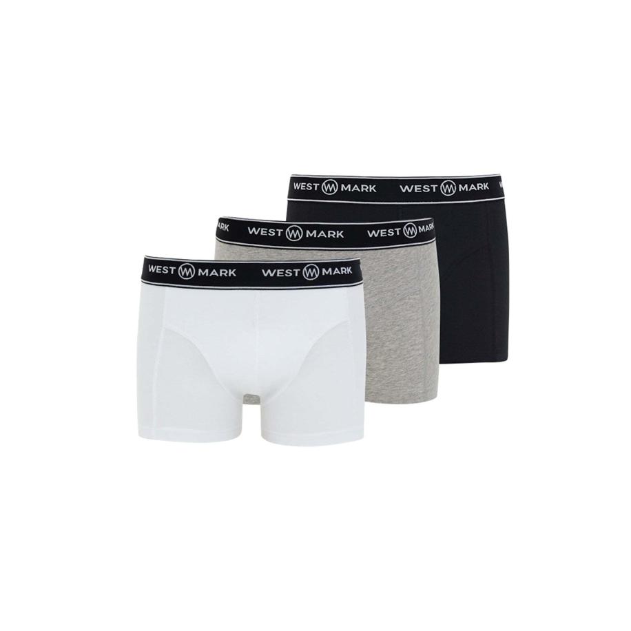 WESTMARK LONDON WESTMARK LONDON Boxershorts Atlas grijs gemêleerd / zwart / wit -