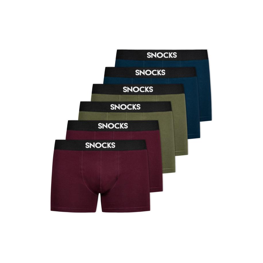 SNOCKS SNOCKS Boxershorts navy / olijfgroen / karmijnrood / wit -