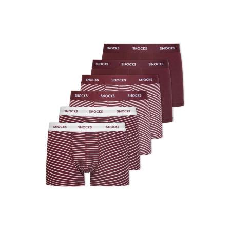 SNOCKS SNOCKS Boxershorts lichtgrijs / robijnrood / wit