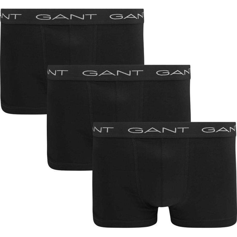 Gant Boxershorts Trunk 3-Pack Zwart Zwart