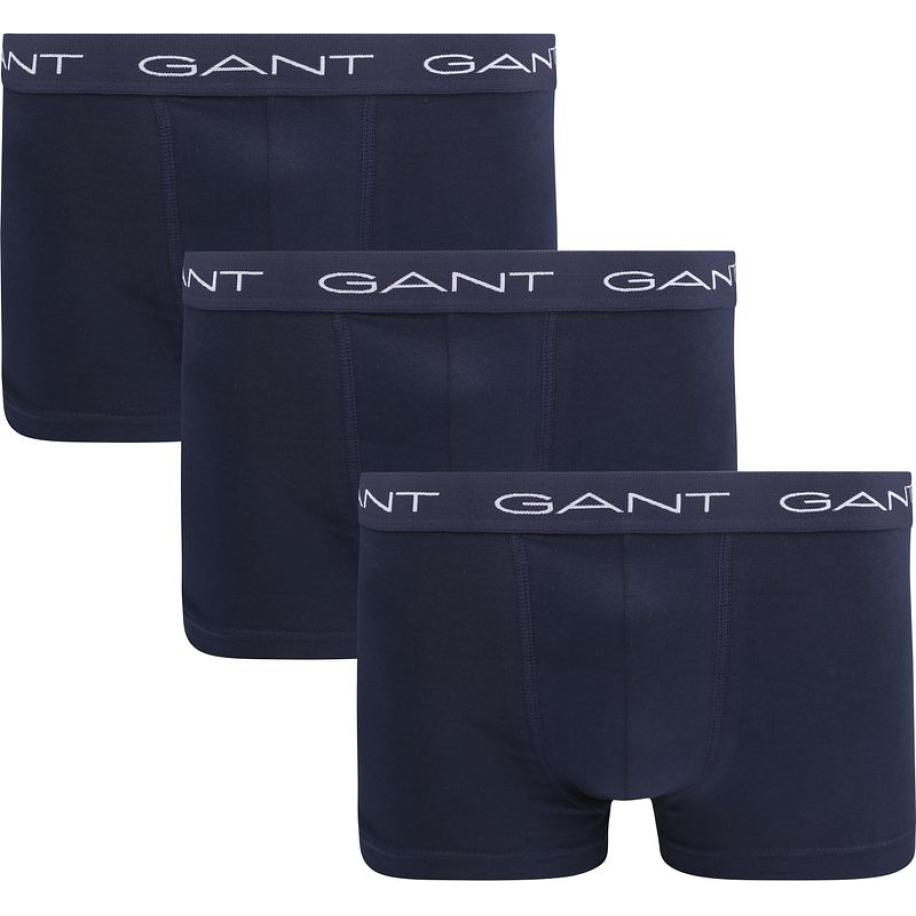 Gant Boxershorts Trunk 3-Pack Donkerblauw Blauw