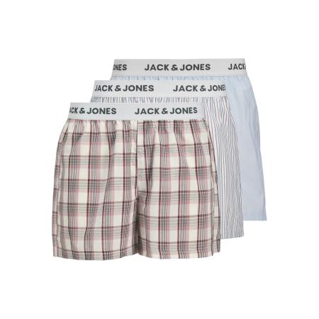Jack & Jones JACK & JONES Boxershorts JACALVIN lichtblauw / wijnrood / wit