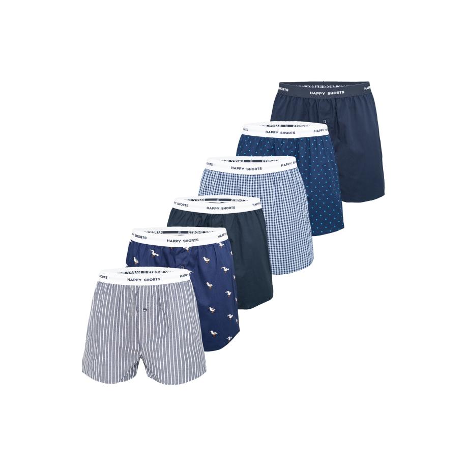 Happy Shorts Happy Shorts Boxershorts nachtblauw / lichtblauw / donkerblauw / wit -