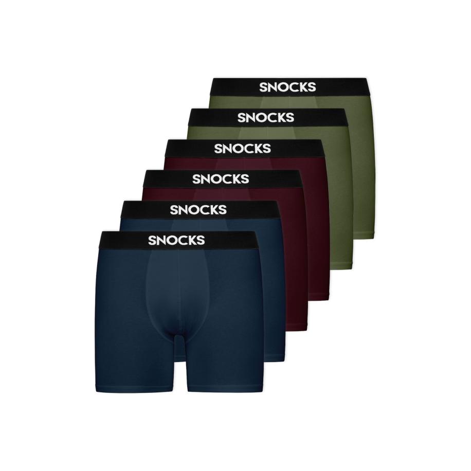 SNOCKS SNOCKS Lange onderbroek donkerblauw / olijfgroen / bourgogne / zwart / wit -