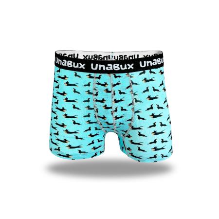 UnaBux UNABUX Boxershorts BLACK WHITE RABBIT turquoise