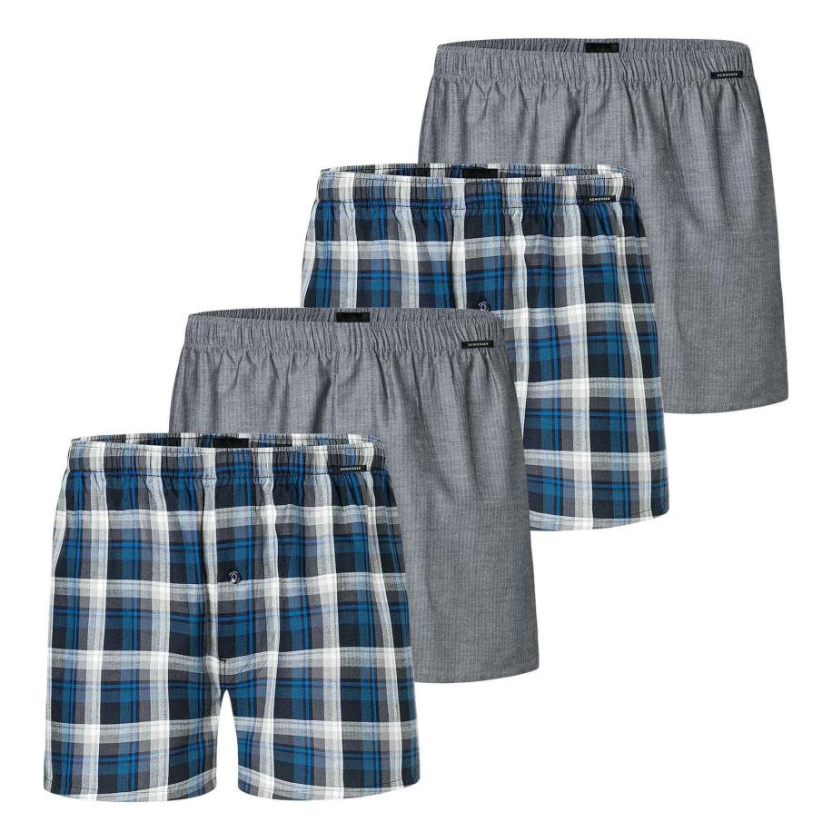 Schiesser SCHIESSER Boxershorts blauw / marine / grijs / wolwit -