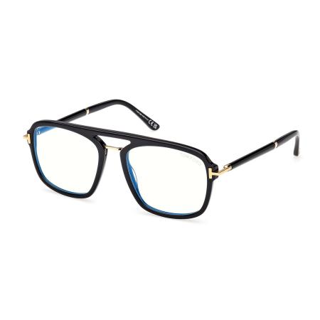 Tom Ford FT6086-B 001 Blauw-Light Block Zwart Heren Bril