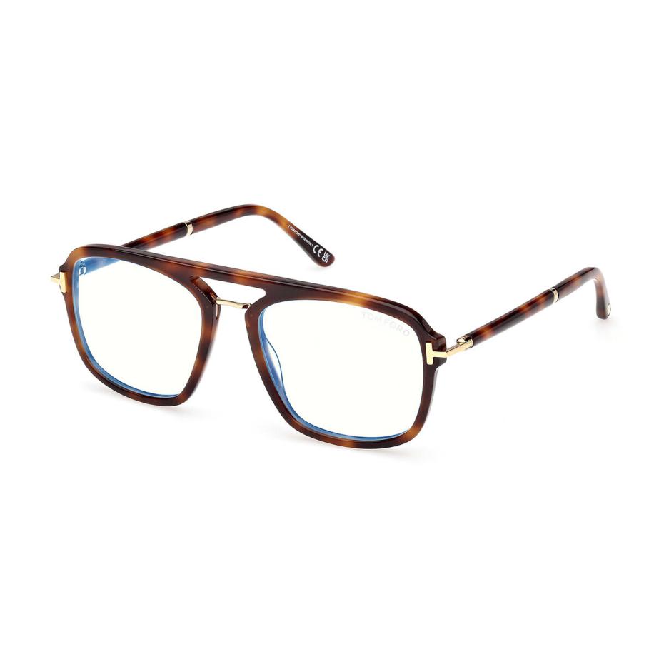 Tom Ford FT6086-B 53 Blauw-Light Block Tortoiseshell Heren Bril