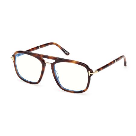 Tom Ford FT6086-B 053 Blauw-Light Block Tortoiseshell Heren Bril