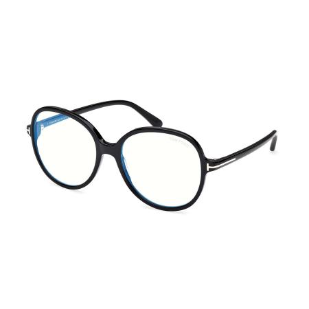 Tom Ford FT6090-B 001 Blauw-Light Block Zwart Dames Bril