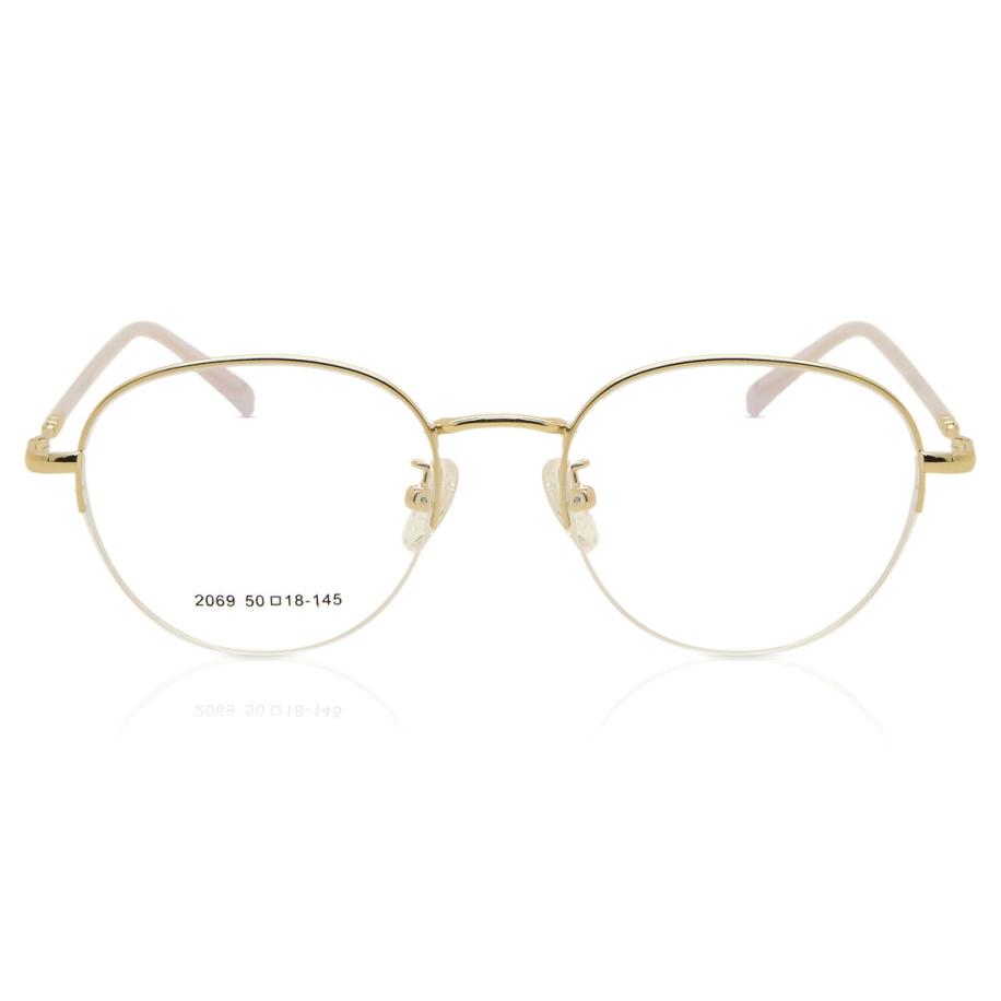 Heren Ovaal Semi Randloos Metaal Goud Bril - Anti-Blauwlichtglazen - SmartBuy Collection