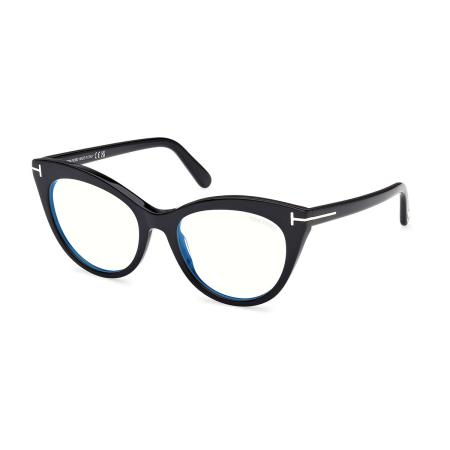 Tom Ford FT6091-B 001 Blauw-Light Block Zwart Dames Bril
