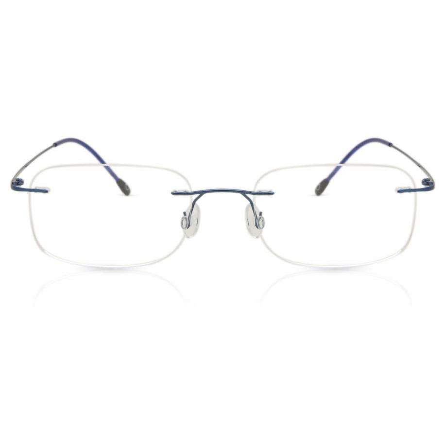 Heren Rechthoek Randloos Titanium Blauw Bril - Anti-Blauwlichtglazen - SmartBuy Collection