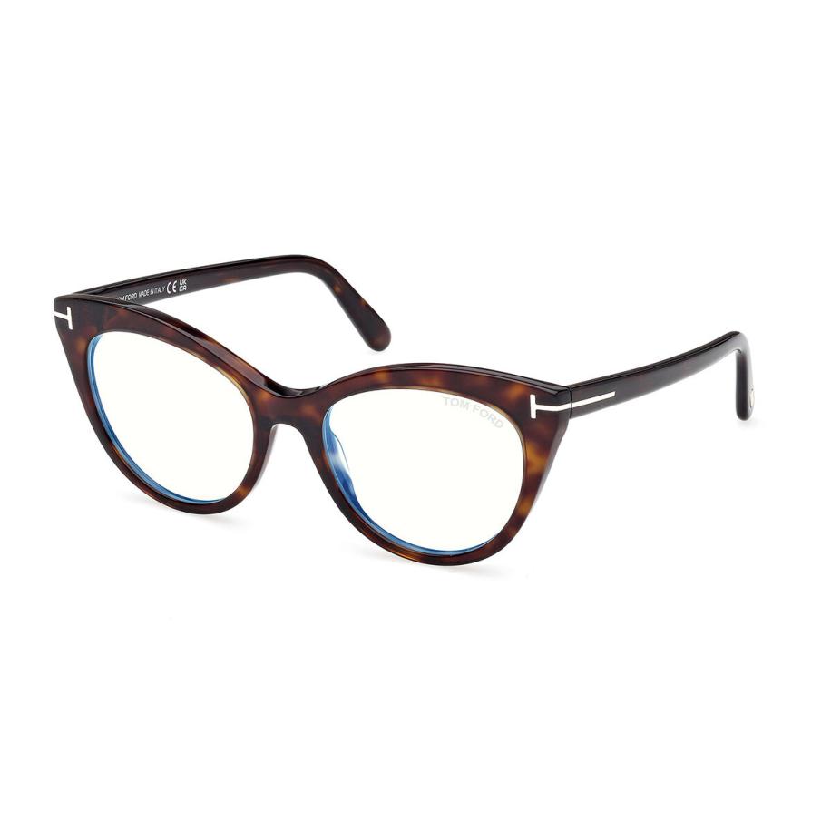 Tom Ford FT6091-B 52 Blauw-Light Block Tortoiseshell Dames Bril