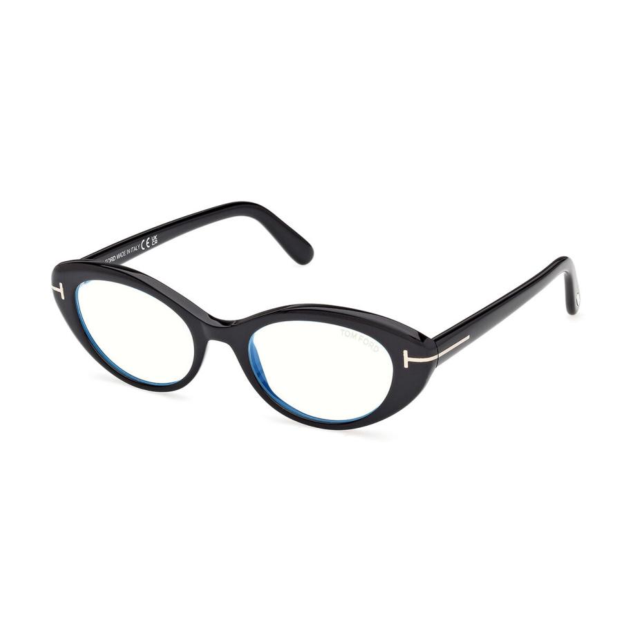 Tom Ford FT6092-B 1 Blauw-Light Block Zwart Dames Bril