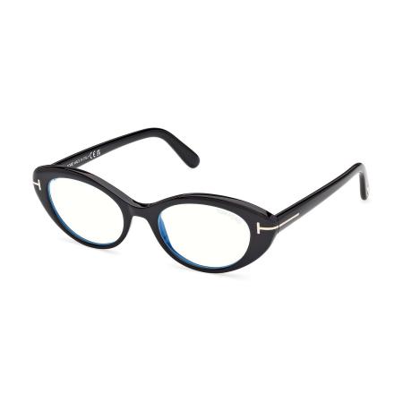 Tom Ford FT6092-B 001 Blauw-Light Block Zwart Dames Bril