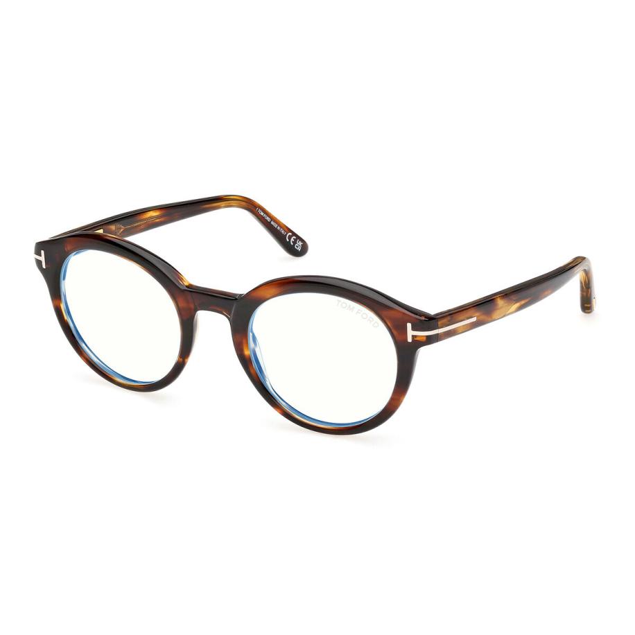 Tom Ford FT6061-B 55 Blauw-Light Block Tortoiseshell Heren Bril