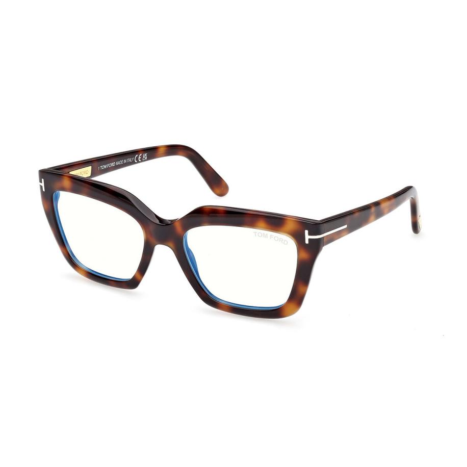 Tom Ford FT6093-B 53 Blauw-Light Block Tortoiseshell Dames Bril