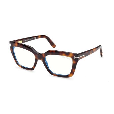 Tom Ford FT6093-B 053 Blauw-Light Block Tortoiseshell Dames Bril