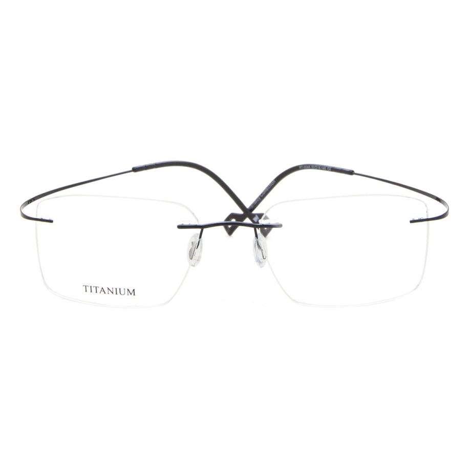 Heren Rechthoek Randloos Titanium Zwart Bril - Anti-Blauwlichtglazen - SmartBuy Collection