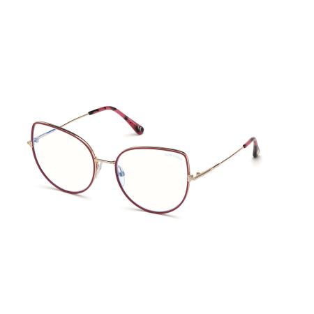Tom Ford FT5614-B 075 Blauw-Light Block Rood Dames Bril