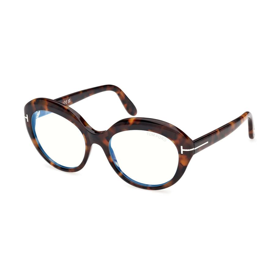 Tom Ford FT6095-B 52 Blauw-Light Block Tortoiseshell Dames Bril