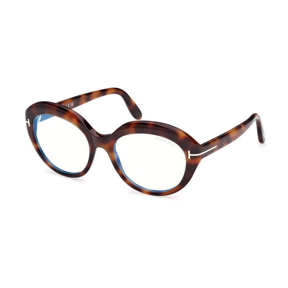 Tom Ford FT6095-B 53 Blauw-Light Block Tortoiseshell Dames Bril