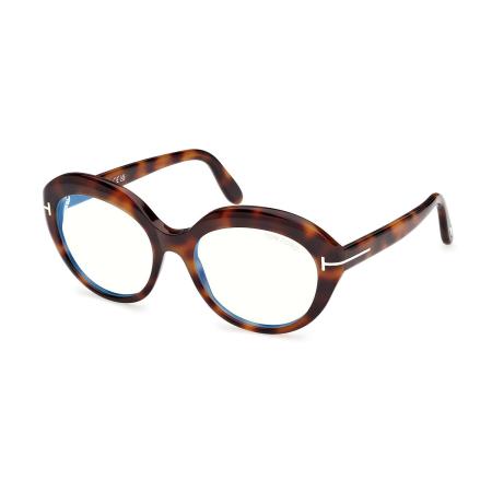 Tom Ford FT6095-B 053 Blauw-Light Block Tortoiseshell Dames Bril