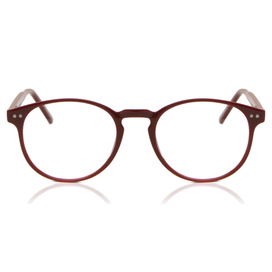 Heren Ovaal Volledige rand Plastic Rood Bril - Anti-Blauwlichtglazen - SmartBuy Collection