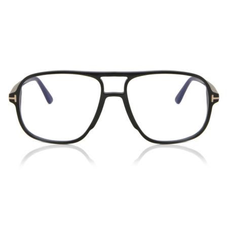 Tom Ford FT5737-B 001 Blauw-Light Block Zwart Heren Bril