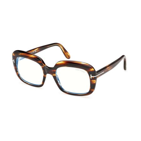 Tom Ford FT6096-B 055 Blauw-Light Block Tortoiseshell Dames Bril