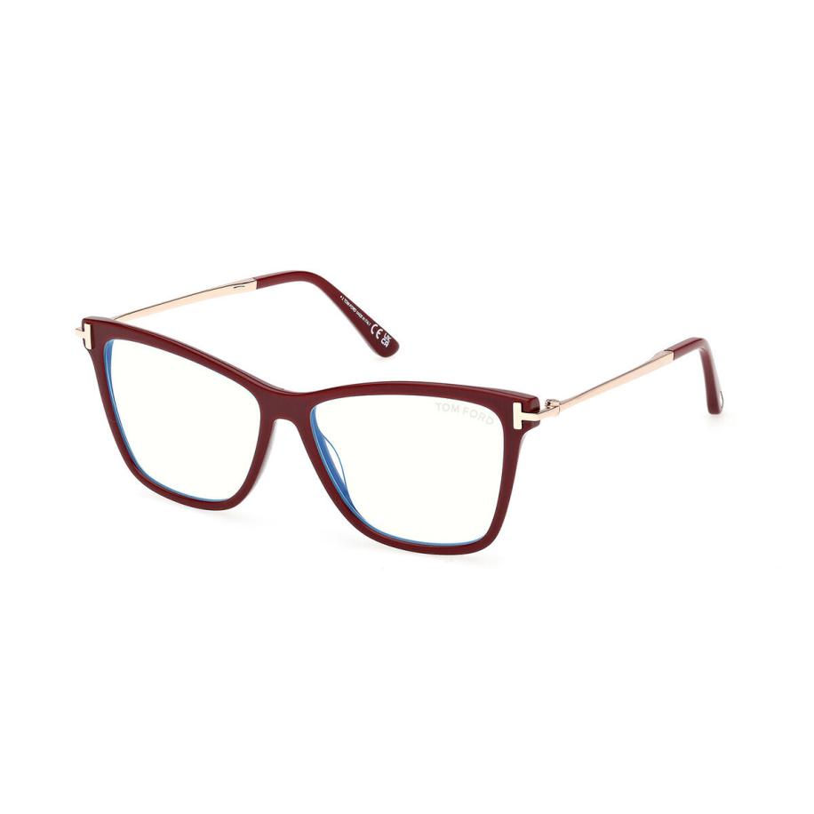 Tom Ford FT6097-B 69 Blauw-Light Block Bordeaux Dames Bril