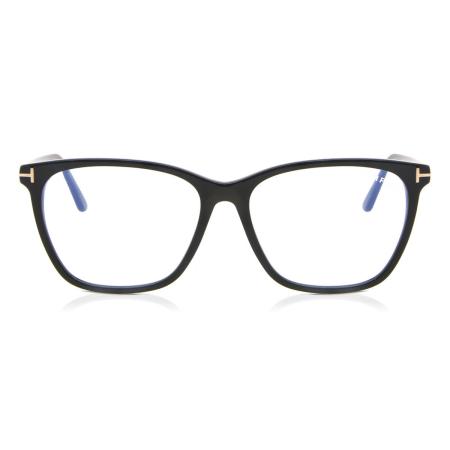Tom Ford FT5762-B 001 Blauw-Light Block Zwart Dames Bril