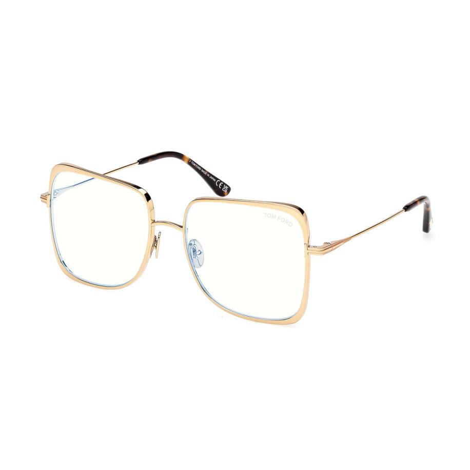 Tom Ford FT6098-B 30 Blauw-Light Block Goud Dames Bril