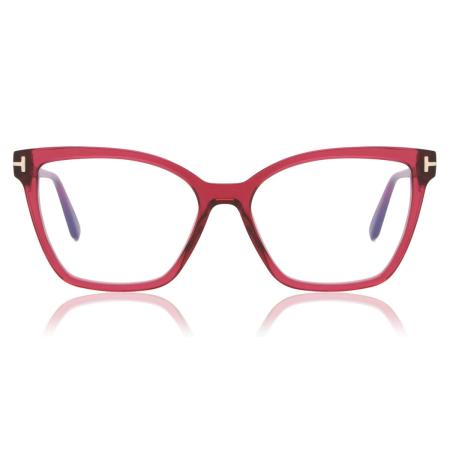 Tom Ford FT5812-B 074 Blauw-Light Block Roze Dames Bril