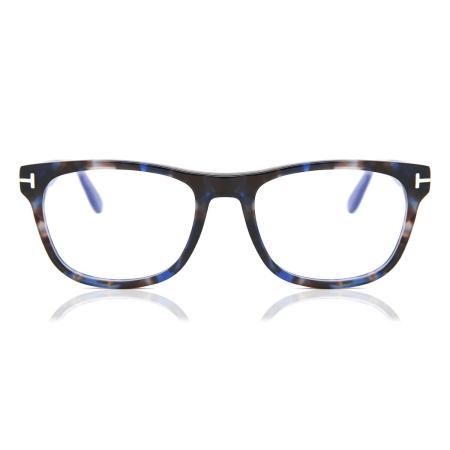 Tom Ford FT5662-B 055 Blauw-Light Block Tortoiseshell Heren Bril
