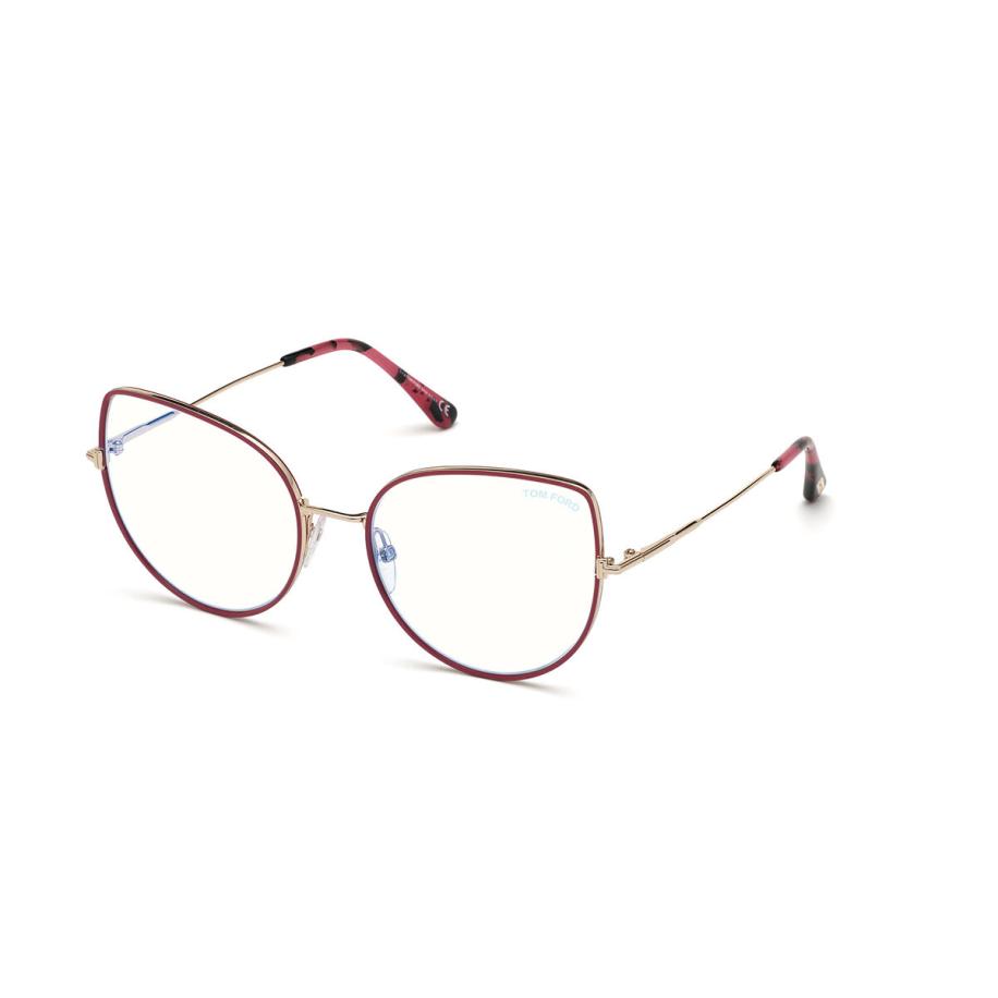 Tom Ford FT5614-B 75 Blauw-Light Block Rood Dames Bril