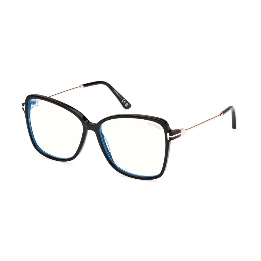 Tom Ford FT5953-B 1 Blauw-Light Block Zwart Dames Bril