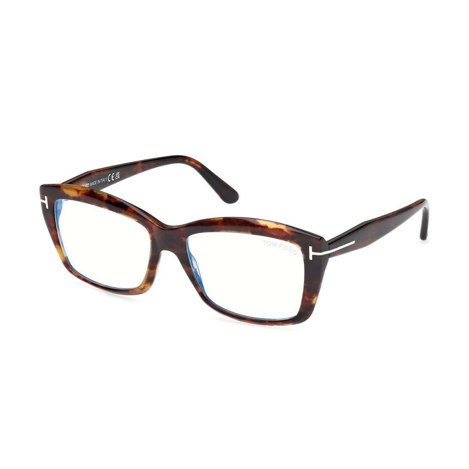 Tom Ford FT6065-B 55 Blauw-Light Block Tortoiseshell Dames Bril